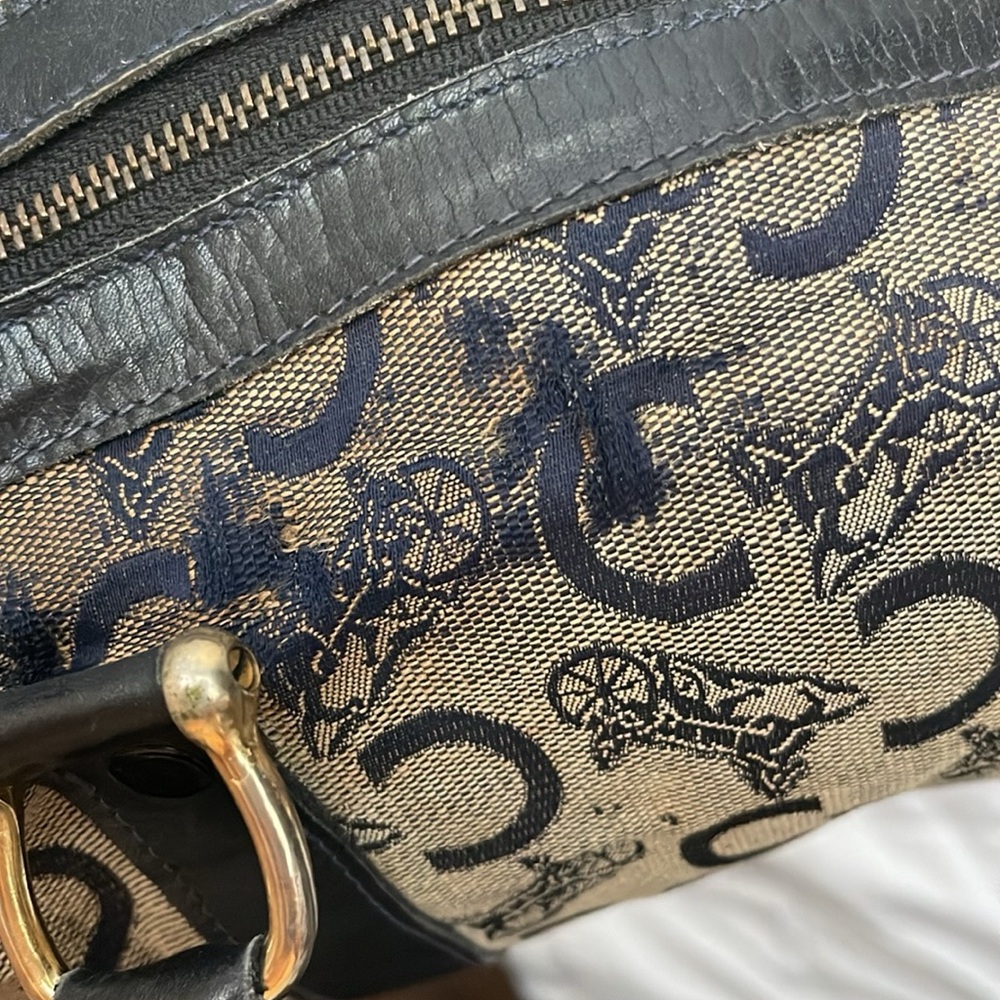 Celine Navy blue and Tan Bag - Picture 4 of 6